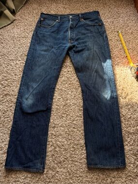 Levi's 501 Men's Straight Leg Dark Blue Jeans